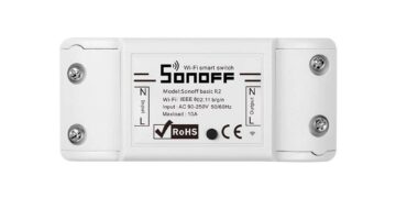 SONOFF BASICR2 10 A Interruptor Inalámbrico Wi-Fi Inteligente, Módulo Universal para Bricolaje para Solución de Automatización Domótica. Funciona con Amazon Alexa