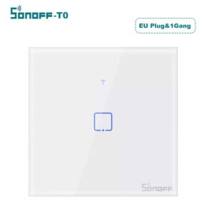 Lilideni SONOFF WiFi Interruptor de Pared 1/2/3 Gang TX Series Interruptor de luz táctil de Pared Inteligente para el hogar Inteligente T0 EU/UK AC100-240V