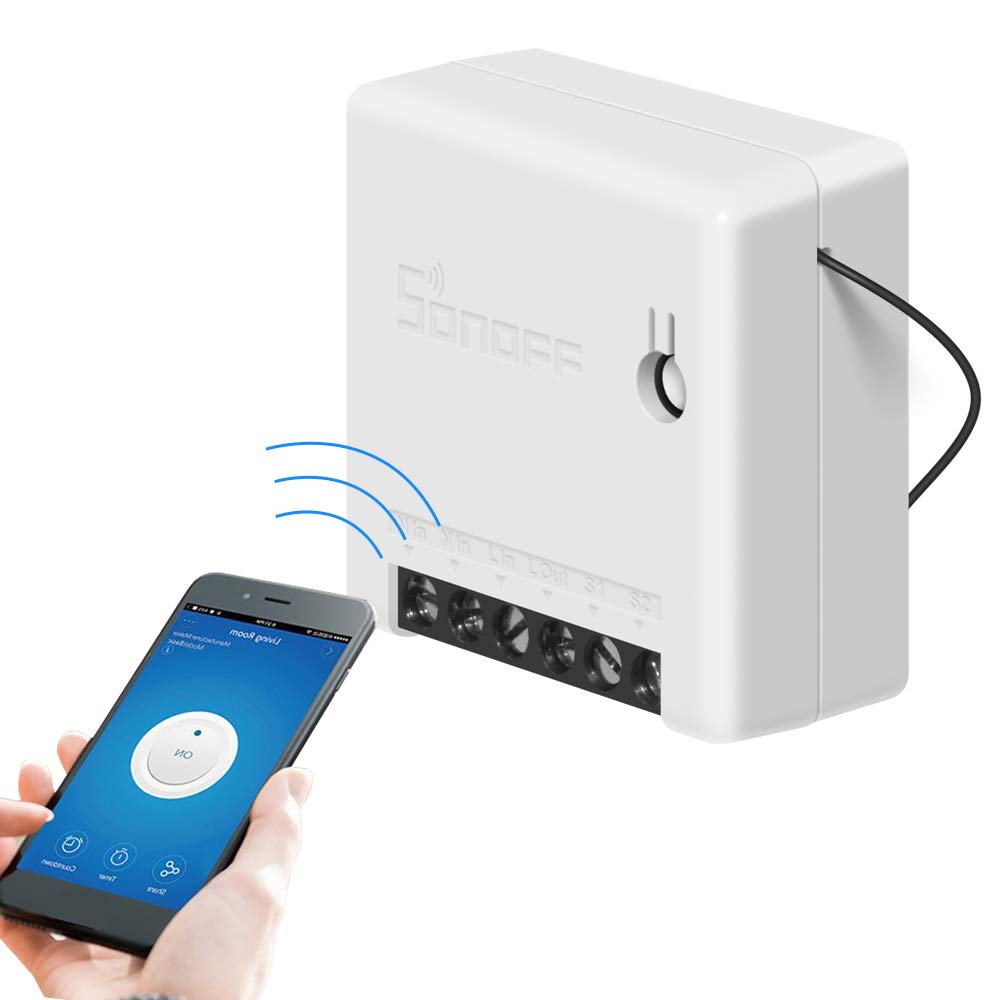 SONOFF Mini Smart Switch Interruptor de Control Remoto DIY para Electrodomésticos Funciona con Alexa Google Home (1 PCS)