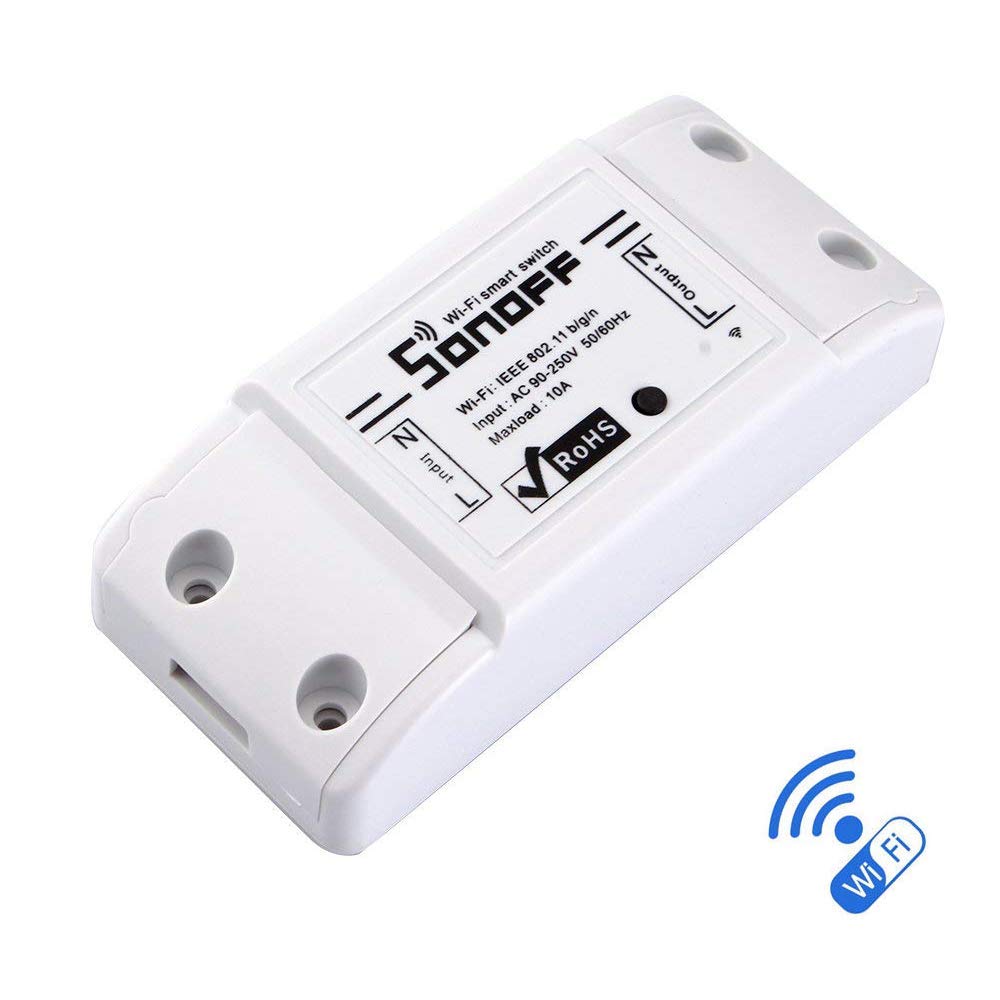 Sonoff Basic R2 - Interruptor Inteligente Universal con Mando a Distancia WiFi y Temporizador para Hacer uno Mismo a través de iOS Android 10 A/2200 W, Blanco… (1 Pack)