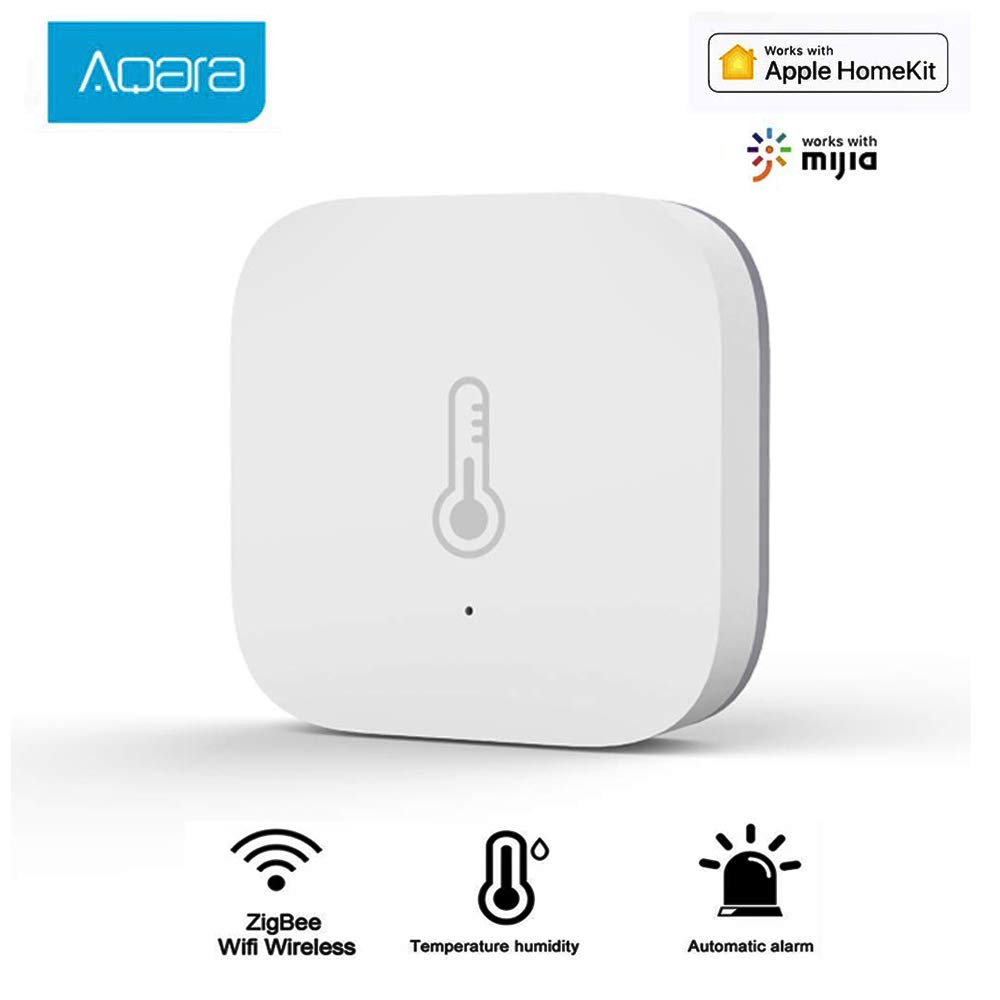 Aqara Termómetro Higrometro Sensor, Inteligente Mini Inalámbrico Aqara Sensor Temperatura de Humedad, Smart HomeTermohigrómetro Los Registros Históricos en Tiempo Real Funcionan con HomeKit MiHome