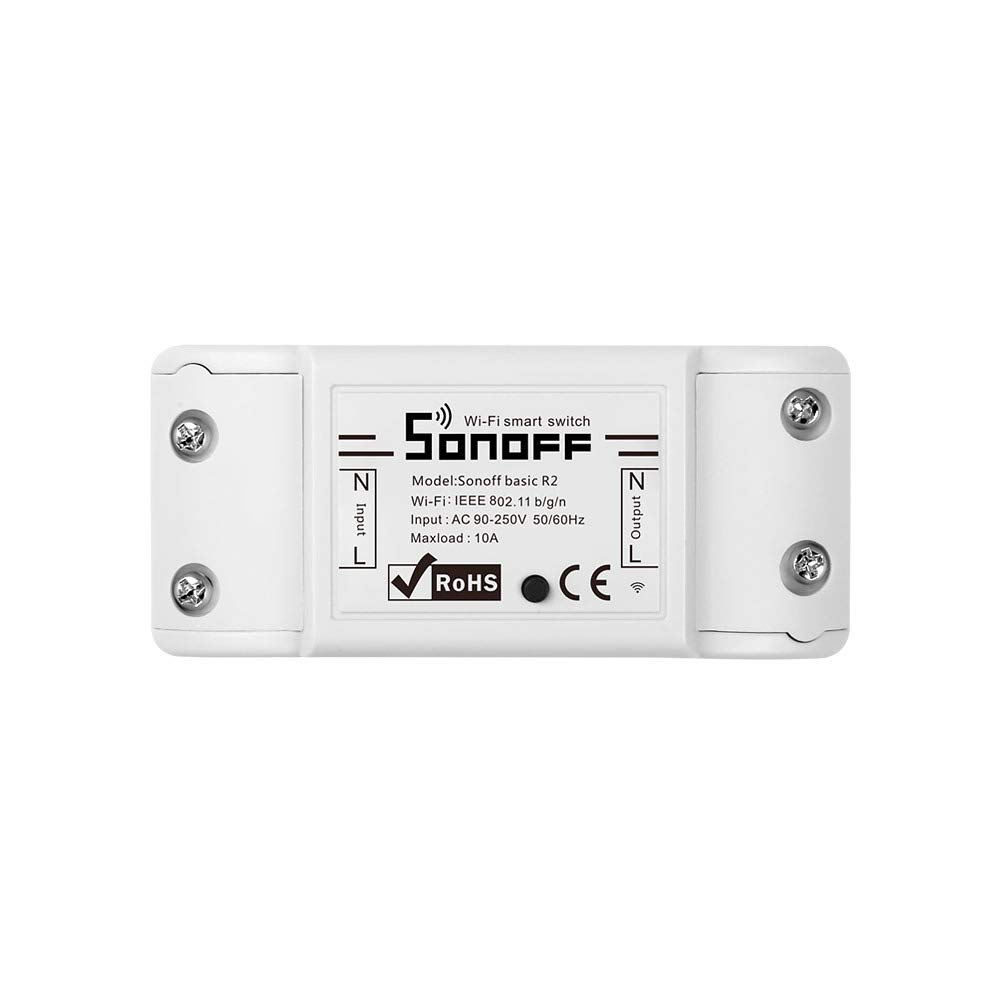 SONOFF BASICR2 10 A Interruptor Inalámbrico Wi-Fi Inteligente, Módulo Universal para Bricolaje para Solución de Automatización Domótica. Funciona con Amazon Alexa