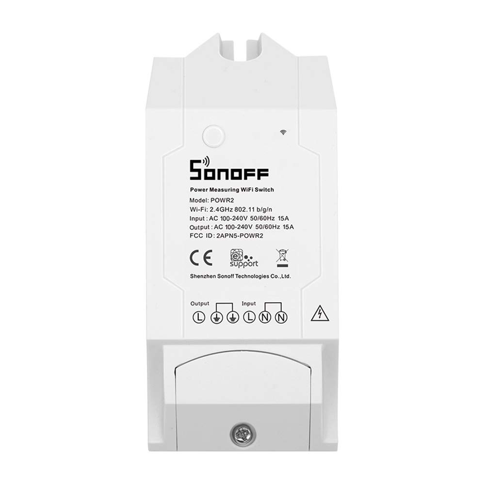 Donpow R2 WIFI Smart Switch, interruptor inalámbrico con protección contra sobrecarga Consumo de energía Control de voz del monitor Compatible con Amazon Alexa Google Home Assistant