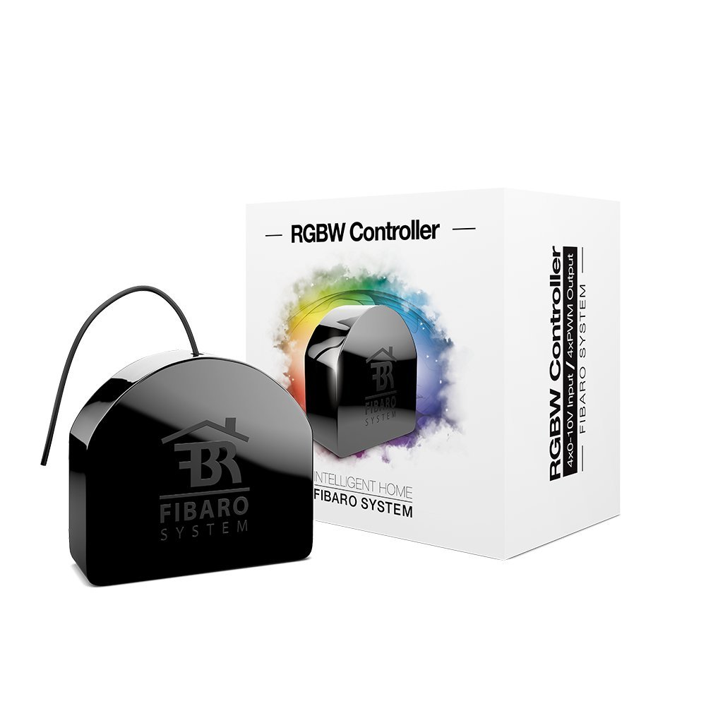 Fibaro RGB Module FGRGBWM-441 - Reguladores inteligentes de luz (RF inalámbrico, Batería, Negro, 1/2AA, Z-Wave, DS18B20)