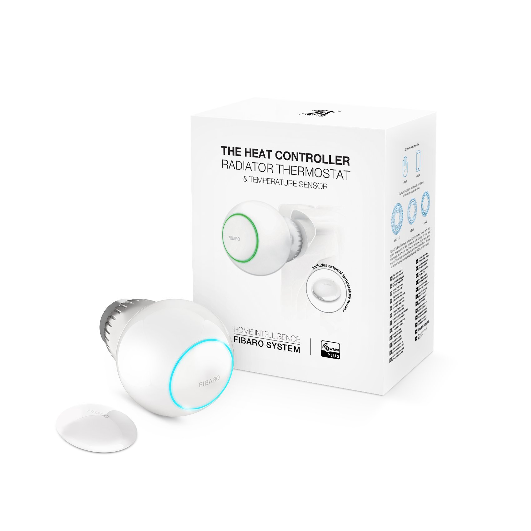 Fibaro The Heat Controller Starter Pack ZW5 EU Z-Wave Blanco termoestato - Termostato (Z-Wave, Blanco, °C, RoHS 2011/65/EU, RED 2014/53/EU, Polímero de litio, 10-30 °C)