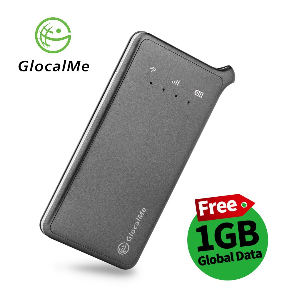 GlocalMe U2 4G Mobile Router, Global No SIM No Hay Acceso a Internet Móvil WIFI MIFI con 1GB de Datos Globales Iniciales Gratis para Viajes y Negocios (Gris)