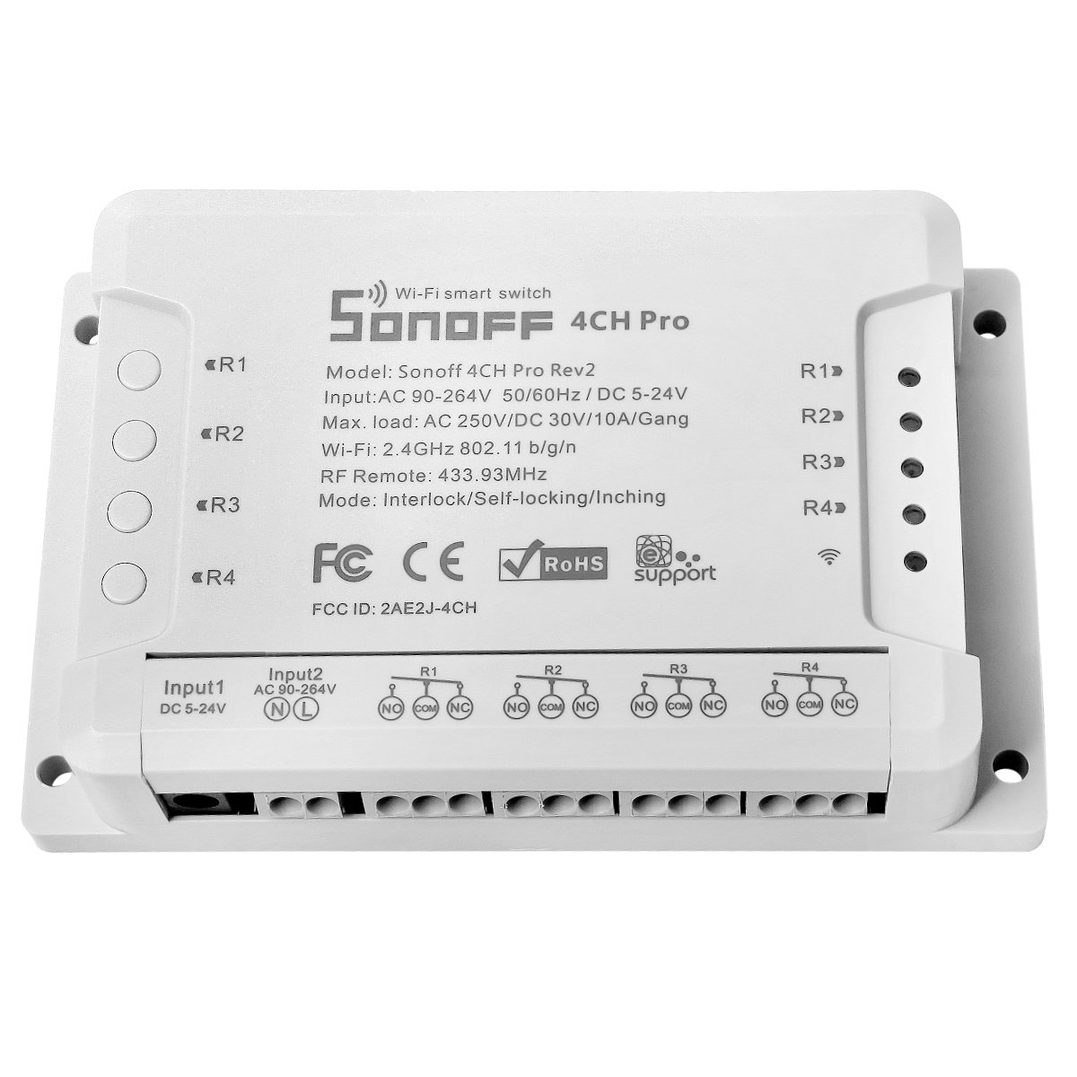Docooler Sonoff TH10 WiFi Smart Switch Mando a Distancia Smartphone Sensor de Temperatura y Humedad para Smart Home 